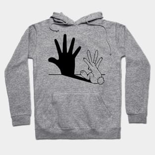 Rabbit Hand Shadow Art Cool Gift Tee T Shirt Hoodie